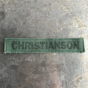 CHRISTIANSON Vintage ‘Army Green’ Military Name Tape Patch